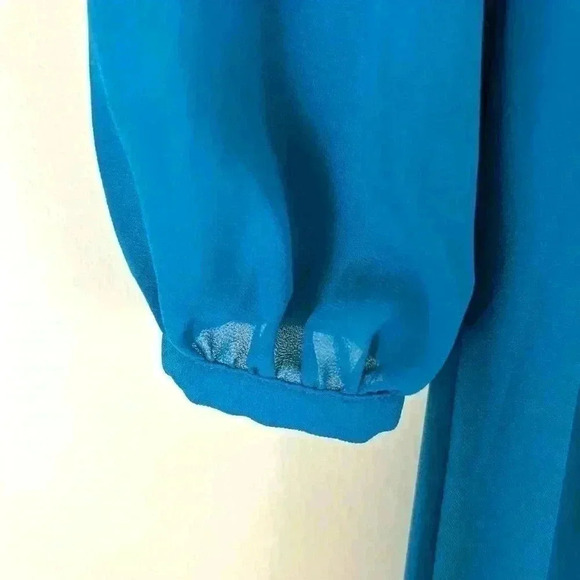 Flying Tomato Turquoise “70’s” Bohemian Aztec V-Neck Native Maxi Dress Size S - Picture 8 of 15